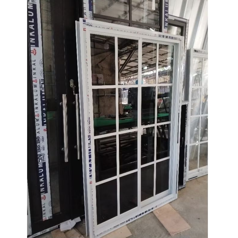 Jual jendela sleding aluminium ornamen lebar100 x tinggi 160cm 3inci ...