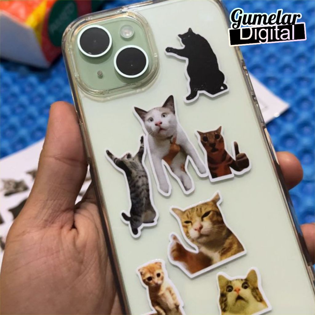 Jual Stiker Pack Kucing Lucu Meme 60cm - Isi 70pcs | Shopee Indonesia