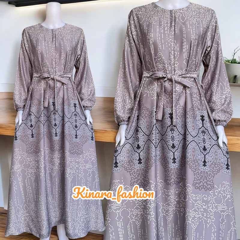 KINARA ABAYA MOTIF SIMPEL ELEGAN BAHAN MAXSMARA LUX