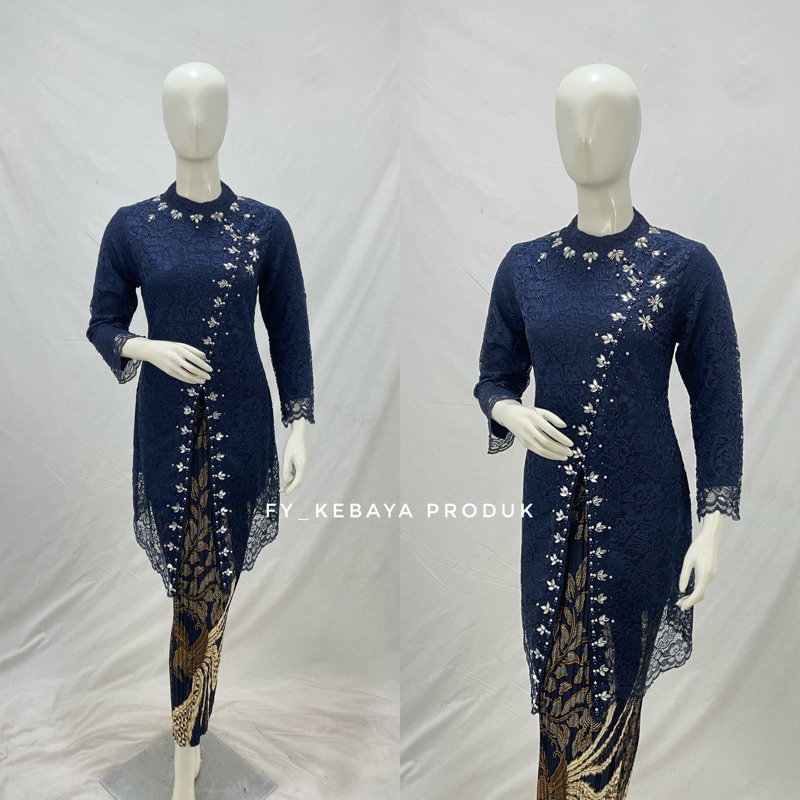 Jual Kebaya Modern Tunik Brokat Nagita Kebaya Wisuda Bahan Brokat Kombinasi Payet Shopee Indonesia