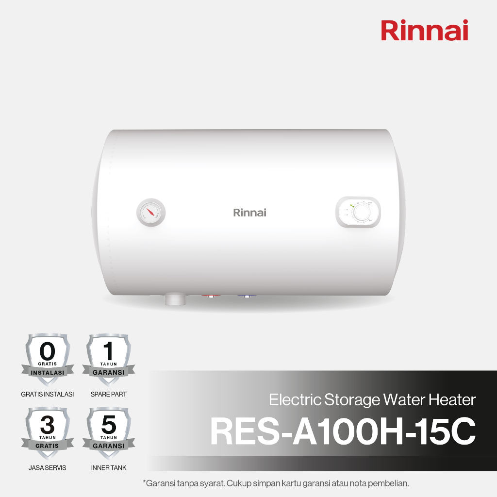 Jual PROMO LIVE Rinnai Water Heater Listrik 100 Liter (Horizontal) RES ...