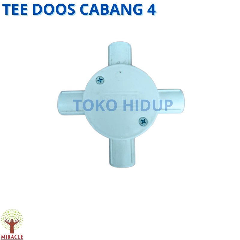 Jual T dus cabang 4 / Tee Doos cabang 4 lubang Pipa PVC Listrik ...