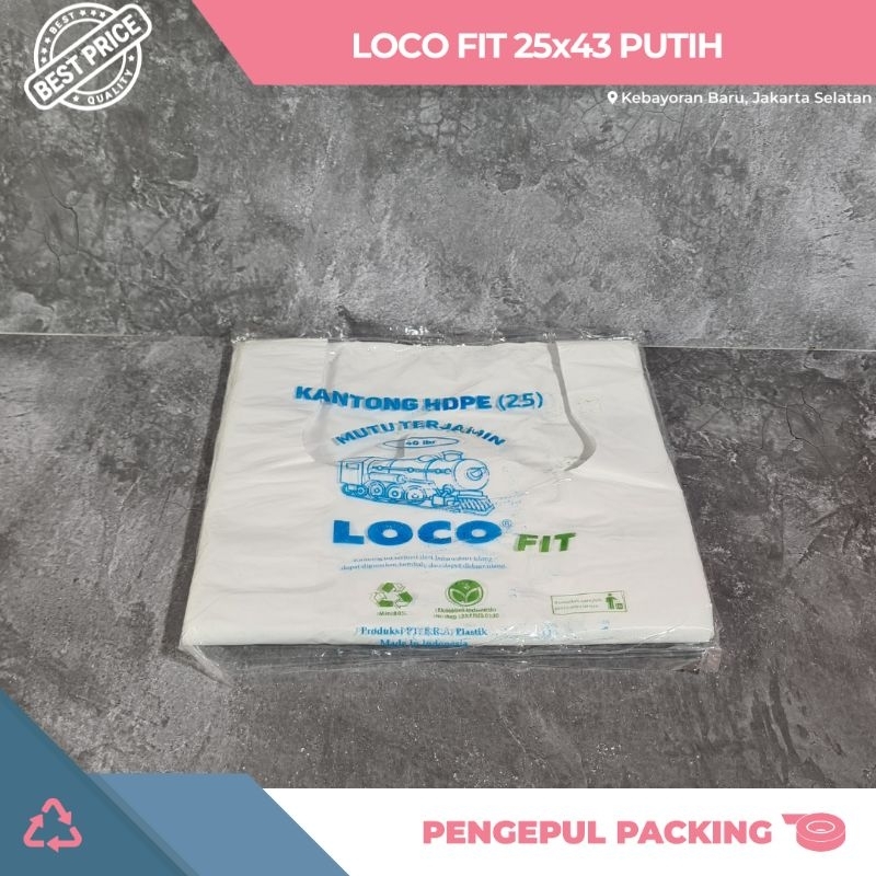 Jual Plastik HD Loco FIT Putih 25 / Kantong Kresek HDPE Tebal isi 40 ...