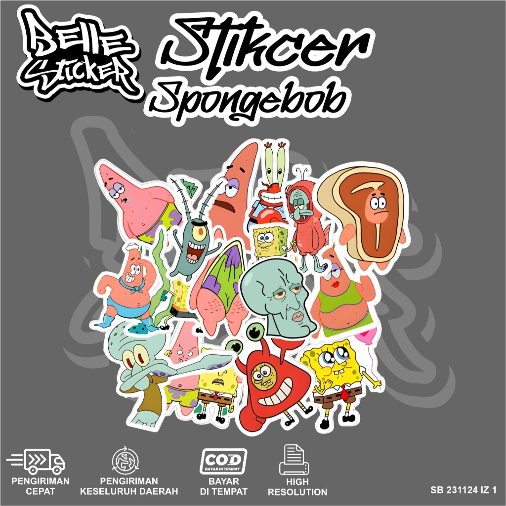 Jual Stiker Spongebob Waterproof Sticker Ecer Lucu Aesthetic Hiasan ...