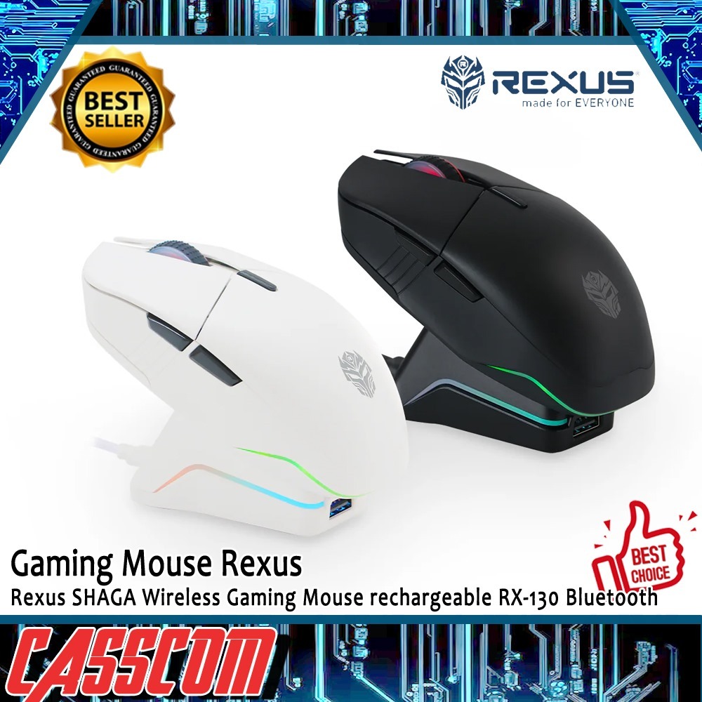 Jual Rexus RX130 SHAGA Wireless Gaming Mouse rechargeable RX-130 ...
