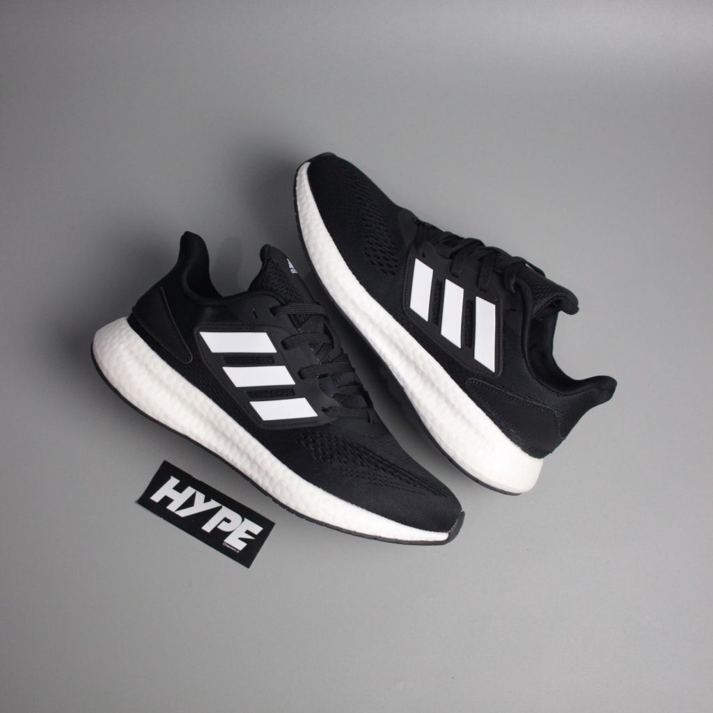 Jual Sepatu Running Lari Adidas Pureboost Black White | Shopee Indonesia