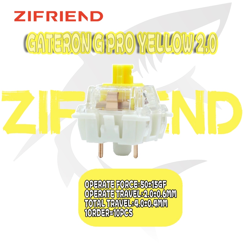 GATERON G Yellow Pro V3.0 Pre-lubed 5pin Linear Switch For SMD RGB MX Mechanical - View #2