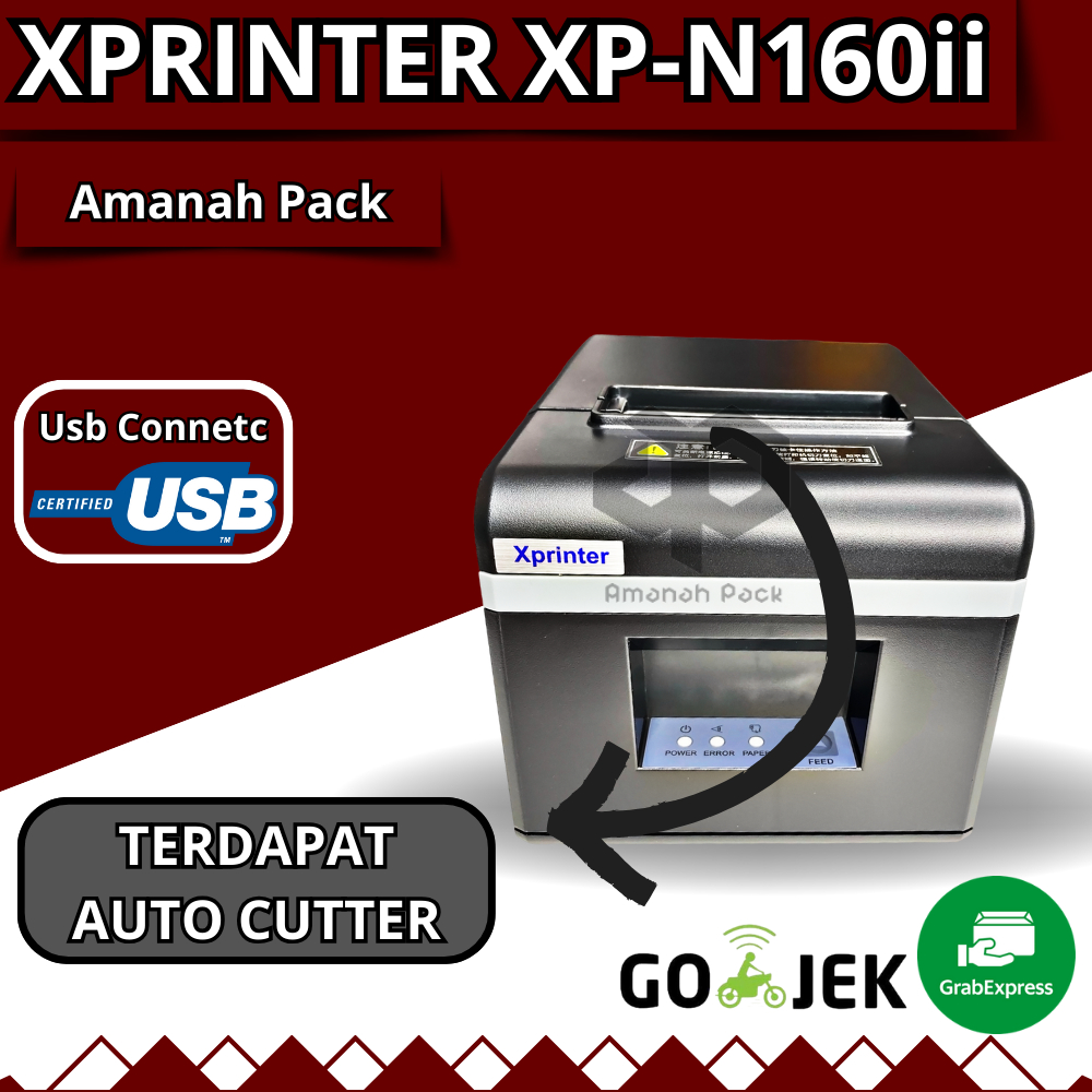 Jual PRINTER KERTAS KASIR, PRINTER KASIR, AUTOCUTTER Xprinter XP-N160II ...
