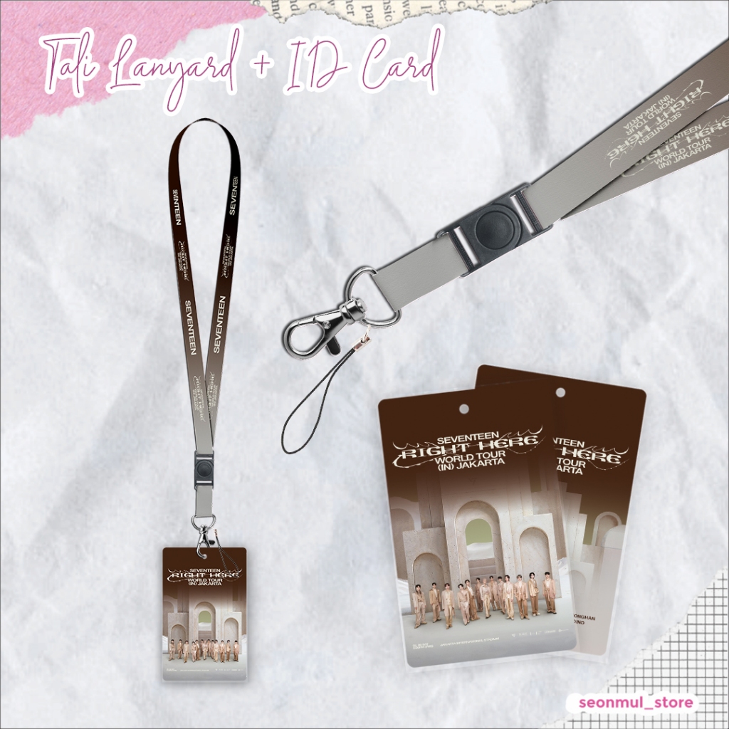 LANYARD + ID CARD SEVENTEEN RIGHT HERE WORLD TOUR IN JAKARTA / SVT CARAT  TALI HP CAHOL PC CARD HOLDER seventeen right here shoulder strap