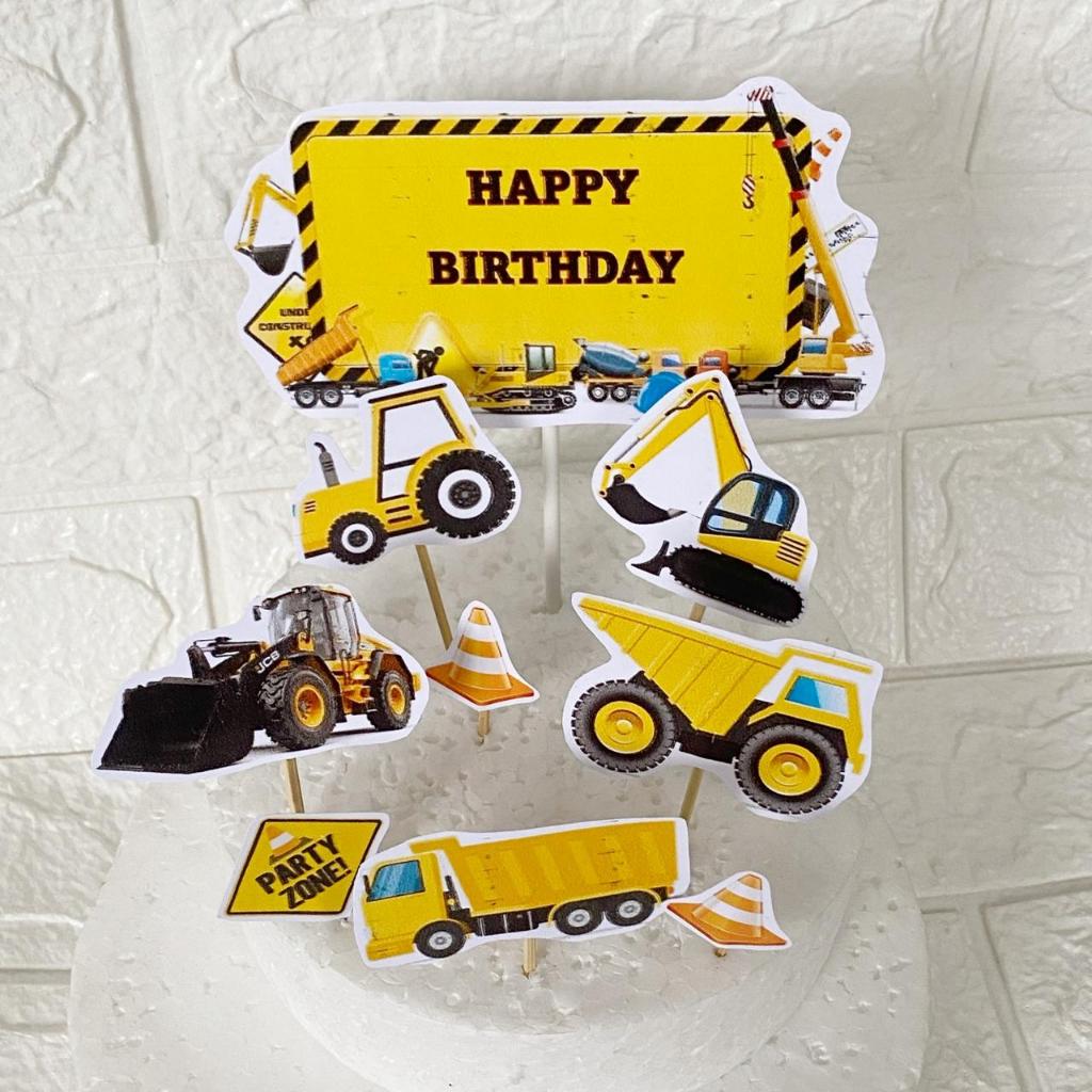 Jual Topper Ulang Tahun Mobil Konstruksi Traktor Buldozer Beko | Shopee ...