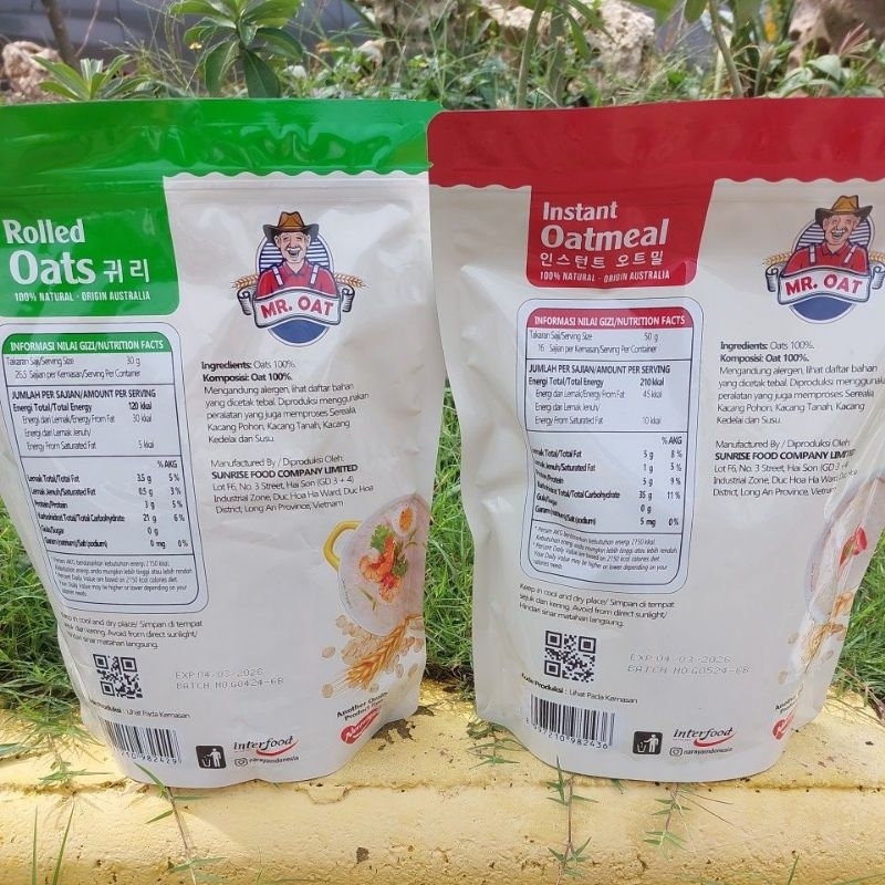 Jual MR.OAT instant oatmeal 800gr rolled oats / havermut made in ...