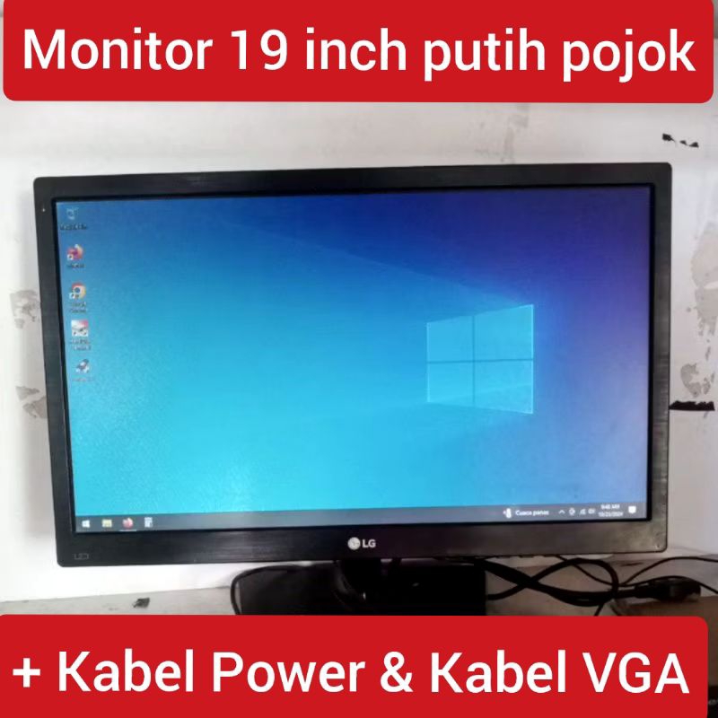 Jual Monitor 19 inch minus putih pojok masih layak pakai | Shopee Indonesia