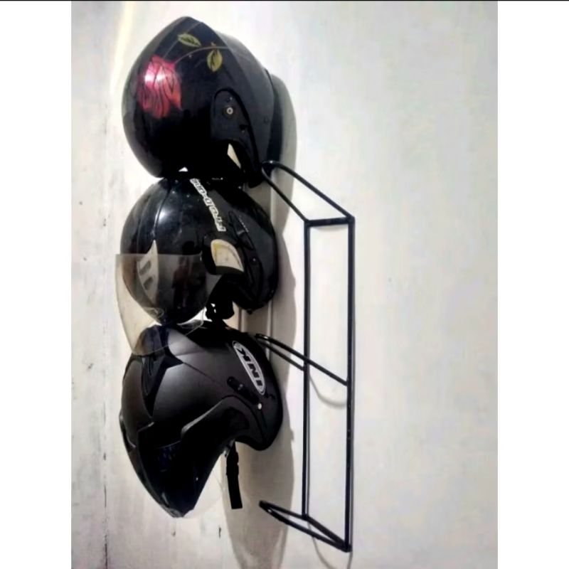 Jual Rak Gantung Besi Helm 3susun Tempat Helm Dinding | Shopee Indonesia