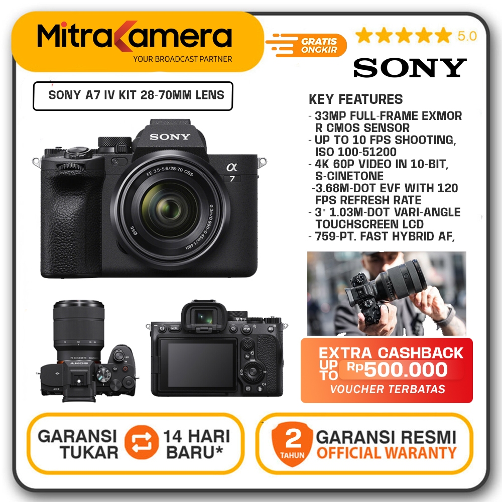 Jual Sony A7IV Sony a74 Sony A7 IV Mirrorless Camera with 28-70mm Lens ...