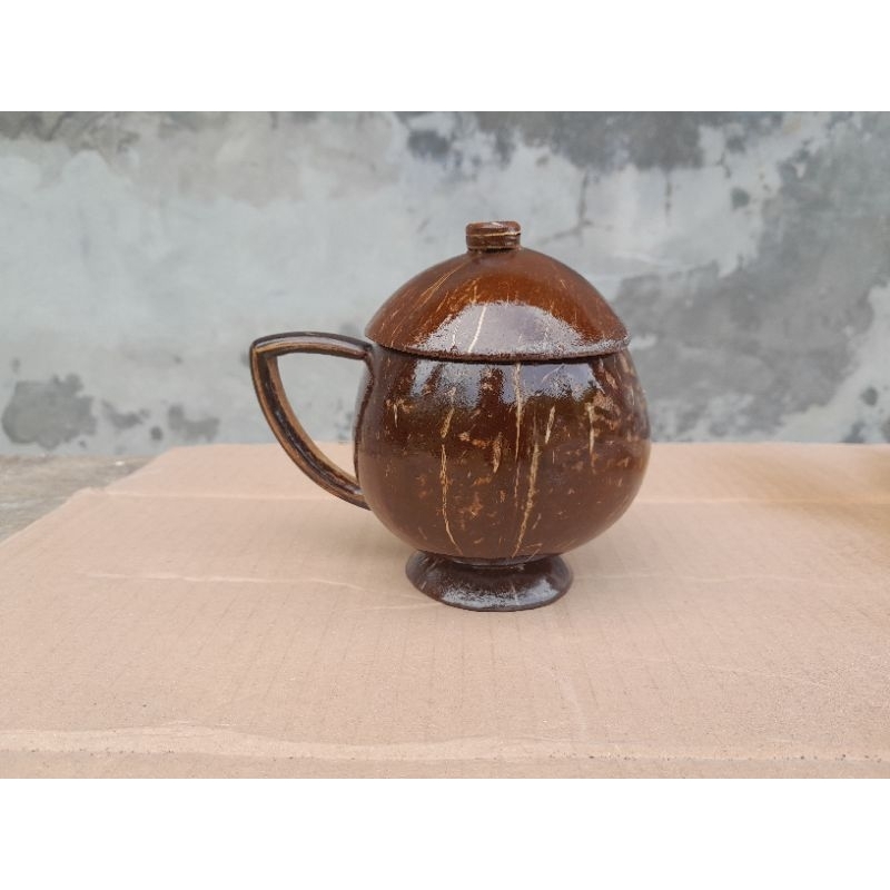 Gelas batok kelapa antik etnik cocok untuk ngopi dan prakarya sekolah