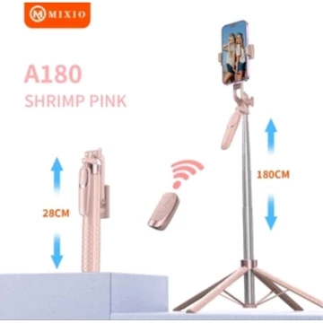 MIXIO A180 Quadpod Macaron 180CM Tripod Tongsis Bluetooth Premium Remote Multifungsi Selfie