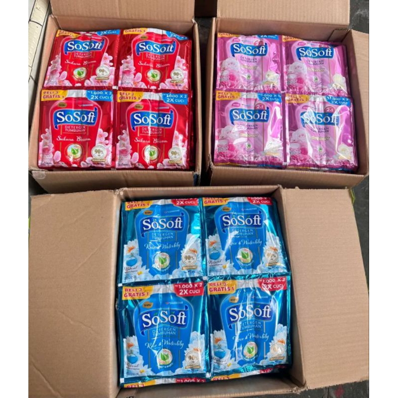 Jual SOSOFT SABUN CUCI BAJU CAIR RENCENG ISI 16 | Shopee Indonesia