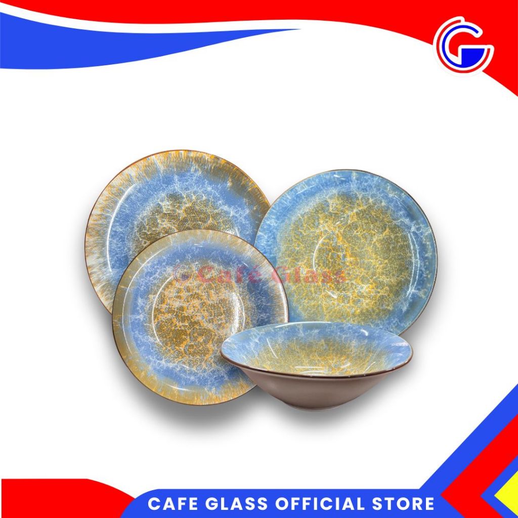 Dinner Set Keramik - Piring Set Keramik - Set Keramik Hampers  - Keramik Hokita Reactive Eyes