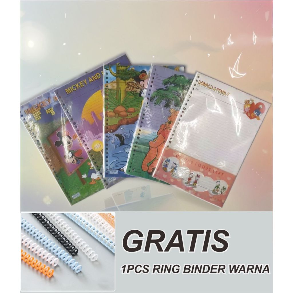 Jual Kertas Binder UKURAN B5 ISI 50 LEMBAR GRATIS RING BINDER PLASTIK ...