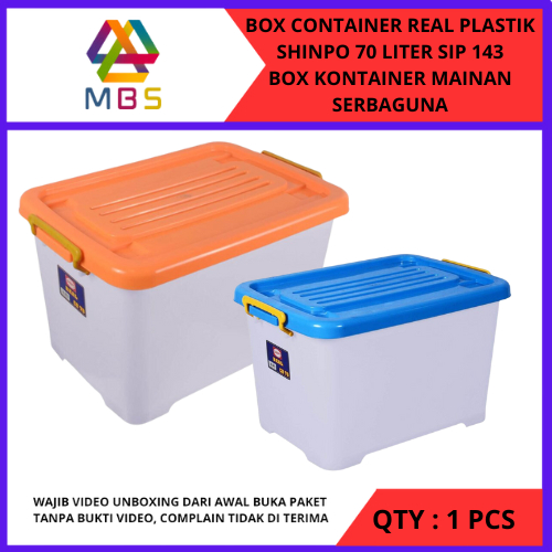 Jual CONTAINER BOX PLASTIK TYPE REAL SHINPO 70 LITER SIP 143 SIZE 61 X ...