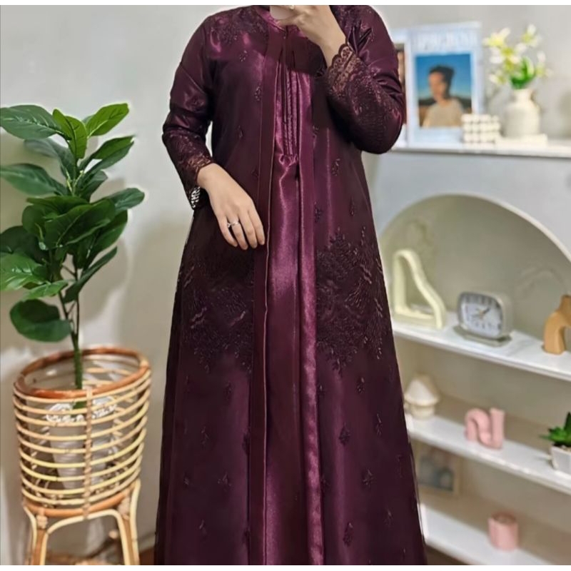 Jual Gamis maxmara cristal MIX tile || DRESS KOMBINASI TILE || GAMIS ...