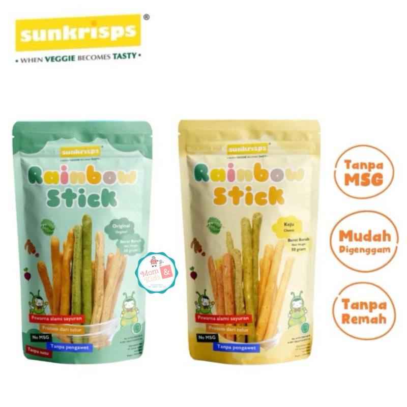 Jual Sunkrisps Rainbow Stick 50 gr | Snack Cemilan MPASI Anak Bayi ...