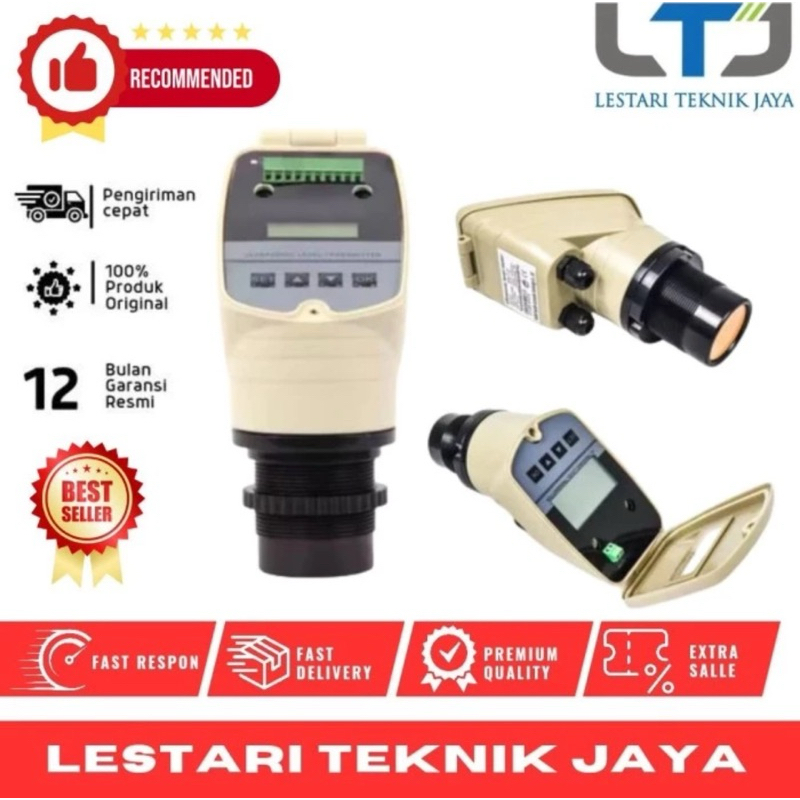 Jual Ultrasonic Level Tester 24VDC 0-10 Meter 4-20MA Liquid Water 24V ...
