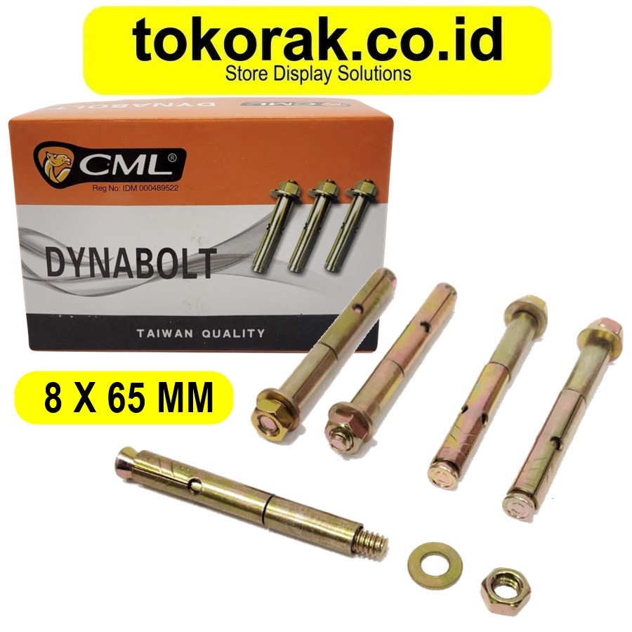 Jual DYNABOLT BAUT BETON 8 X 65 MM / BOX ISI 250 PCS CAMEL DINABOLT ...