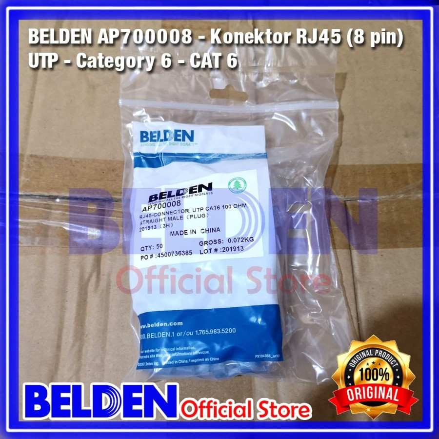 Jual BELDEN AP700008 - Konektor RJ45 (8 pin) - UTP - 6/CAT 6 / CAT.6 ...
