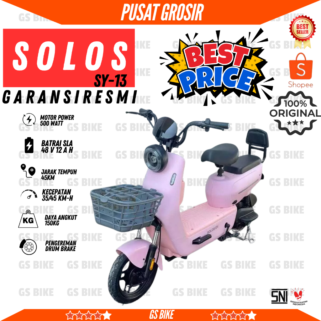 Jual TERLARISS!!! SEPEDA LISTRIK SOLOS SY13 SOLOS SH 16 500WATT