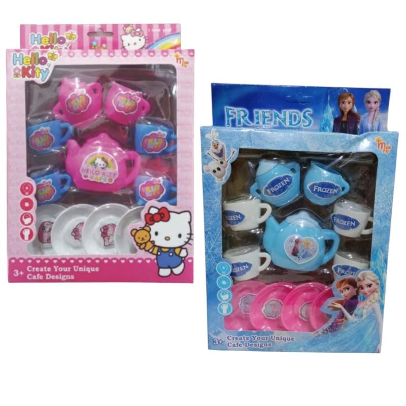 Jual Mainan Anak Perempuan Teko Set Hello Kitty Dan Teko Sret Frozen ...