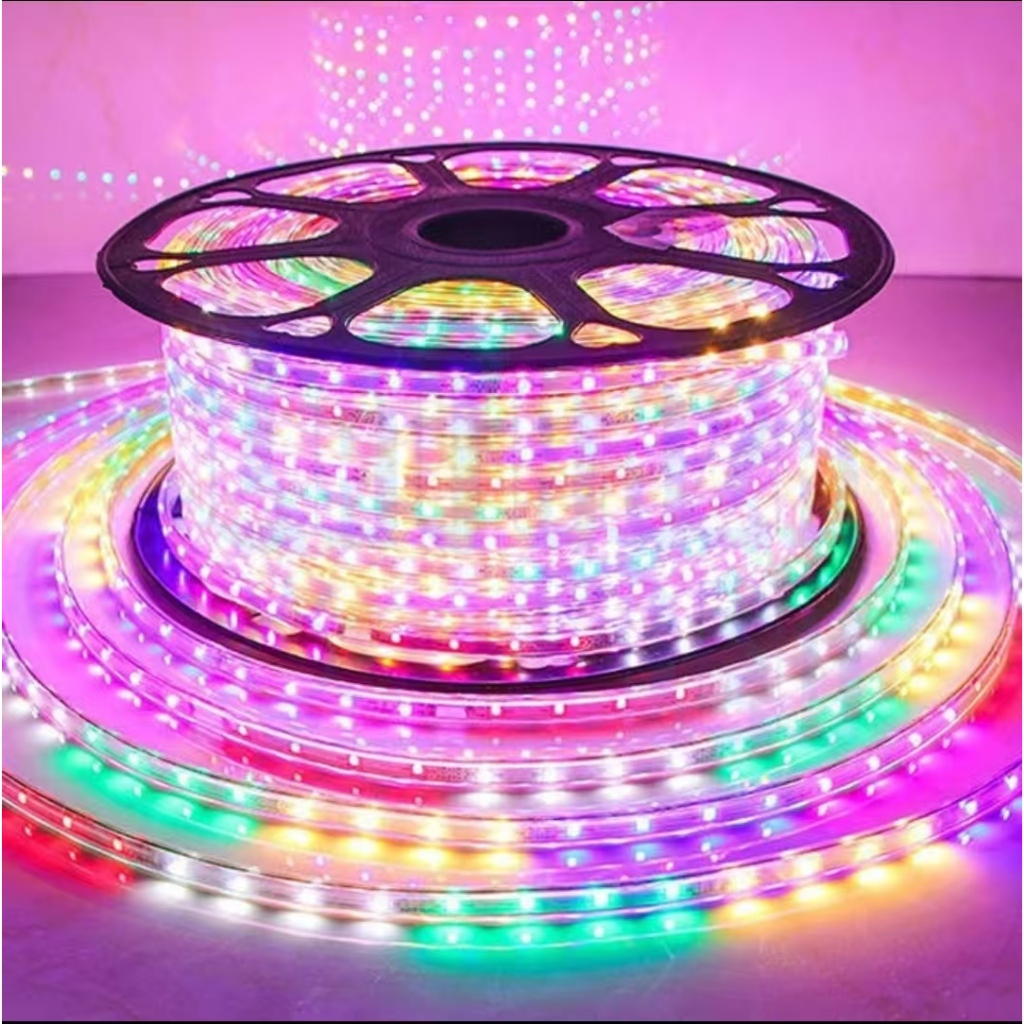 Jual Paket Lampu LED Strip Selang RGB 5050 Outdoor 1-100M 220V 100METER ...