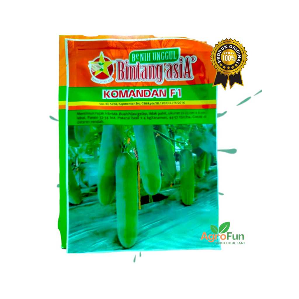 Jual Benih Mentimun Timun KOMANDAN F1 20 Gram Cap Bintang Asia - Tahan ...