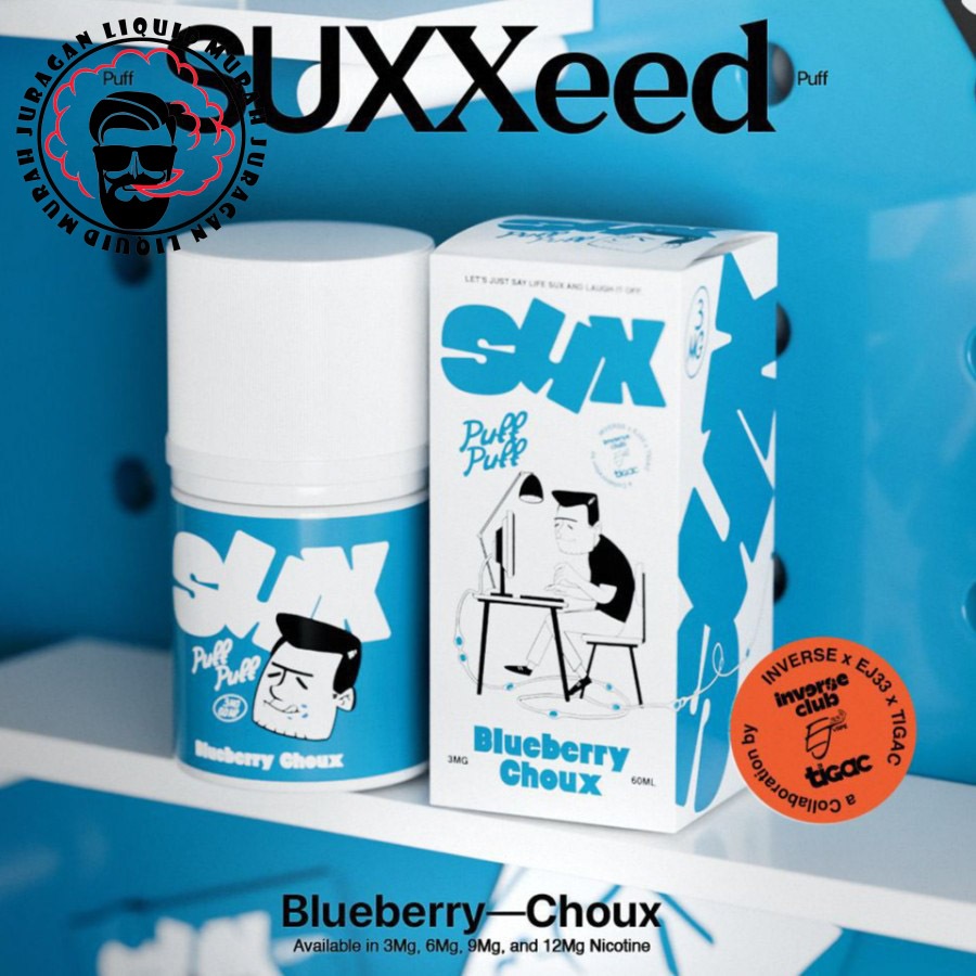 Jual Sux Blueberry Choux Liquid 60ml 3mg 6mg by Inverse x EJ33 x Tigac ...
