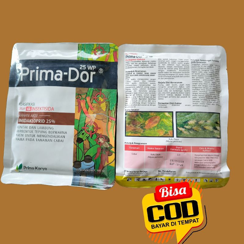 Jual INSEKTISIDA PRIMADOR 25 WP - 100 GRAM BAHAN AKTIF IMIDAKLOPRID 25 ...