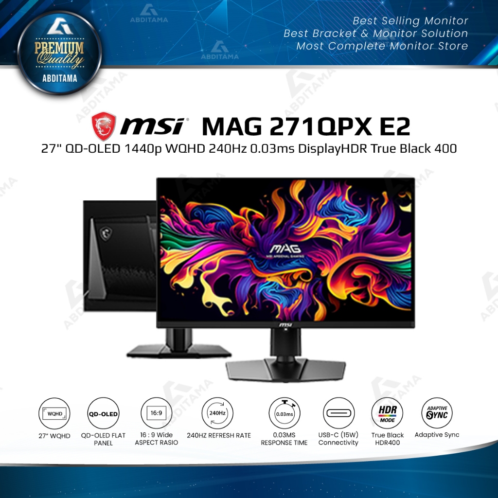 Jual Monitor QD-OLED MSI MAG271QPX E2 27" QD-OLED 2560 x 1440 WQHD ...