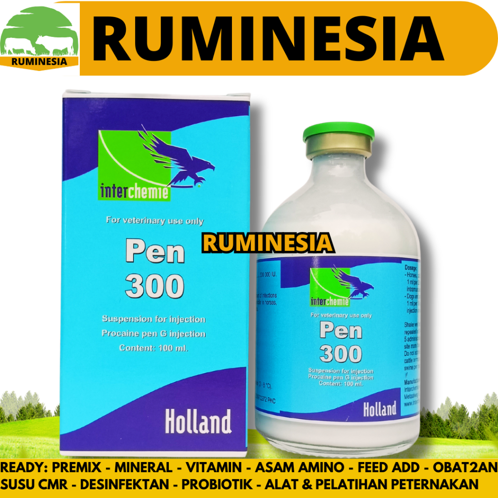 Jual PEN 300 ISI 100ML - Obat Infeksi Hewan Sapi Kambing Domba Kuda ...