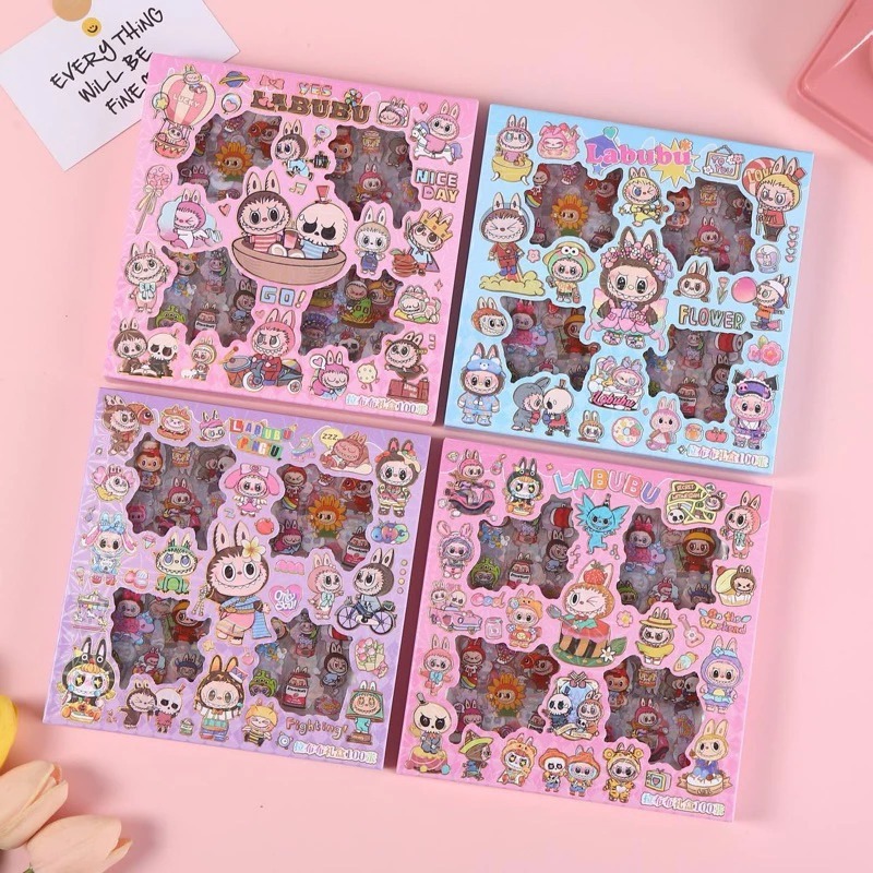 Jual Sticker Labubu isi 100 Pcs/box Sticker Karakter Waterproof Anti ...