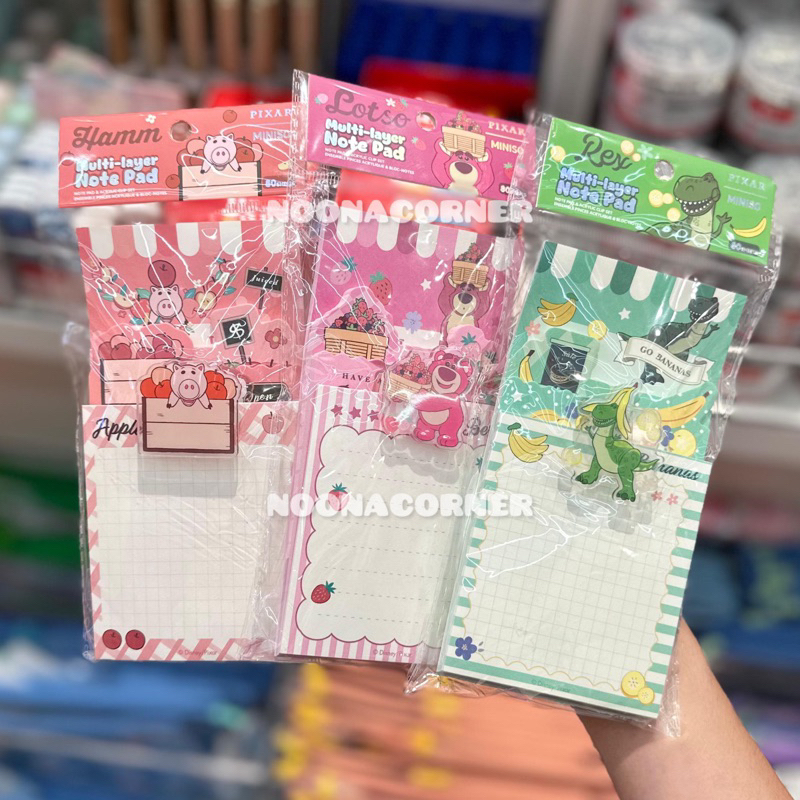 Jual Miniso x Disney ‼️ Multi Layer Note Pad + Akrilik Clip Disney ...