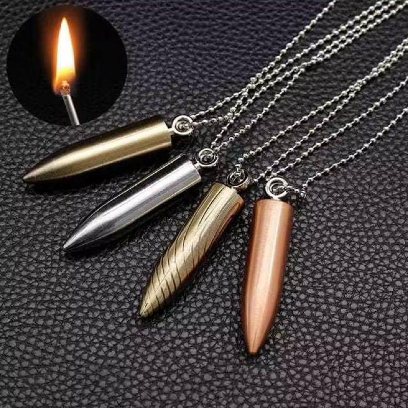 Jual korek api minyak peluru korek gesek kalung unik model unik bahan ...