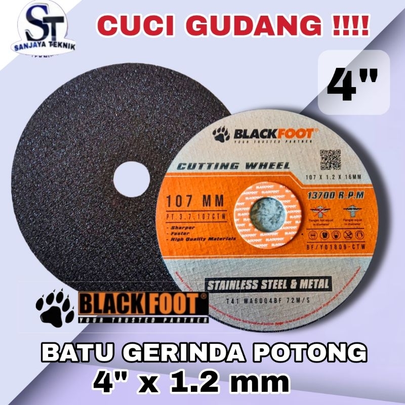 Jual BLACKFOOT Batu Potong Besi 4 x 1.2 Cutting Wheel 4 inch Gerinda ...