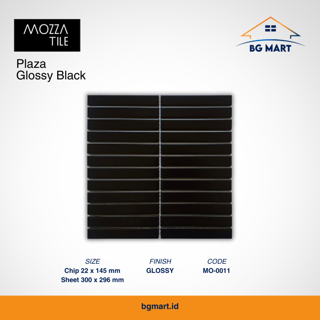 Jual MOZZA TILE Keramik Mozaic Plaza Glossy Black 22x145 | Shopee Indonesia