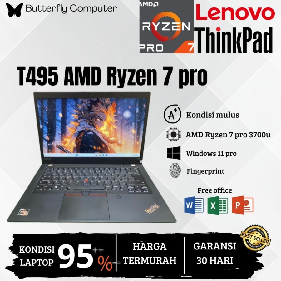 Jual Laptop Lenovo ThinkPad T495 AMD Ryzen 7 3700U Ram 24GB Ssd 1TB ...