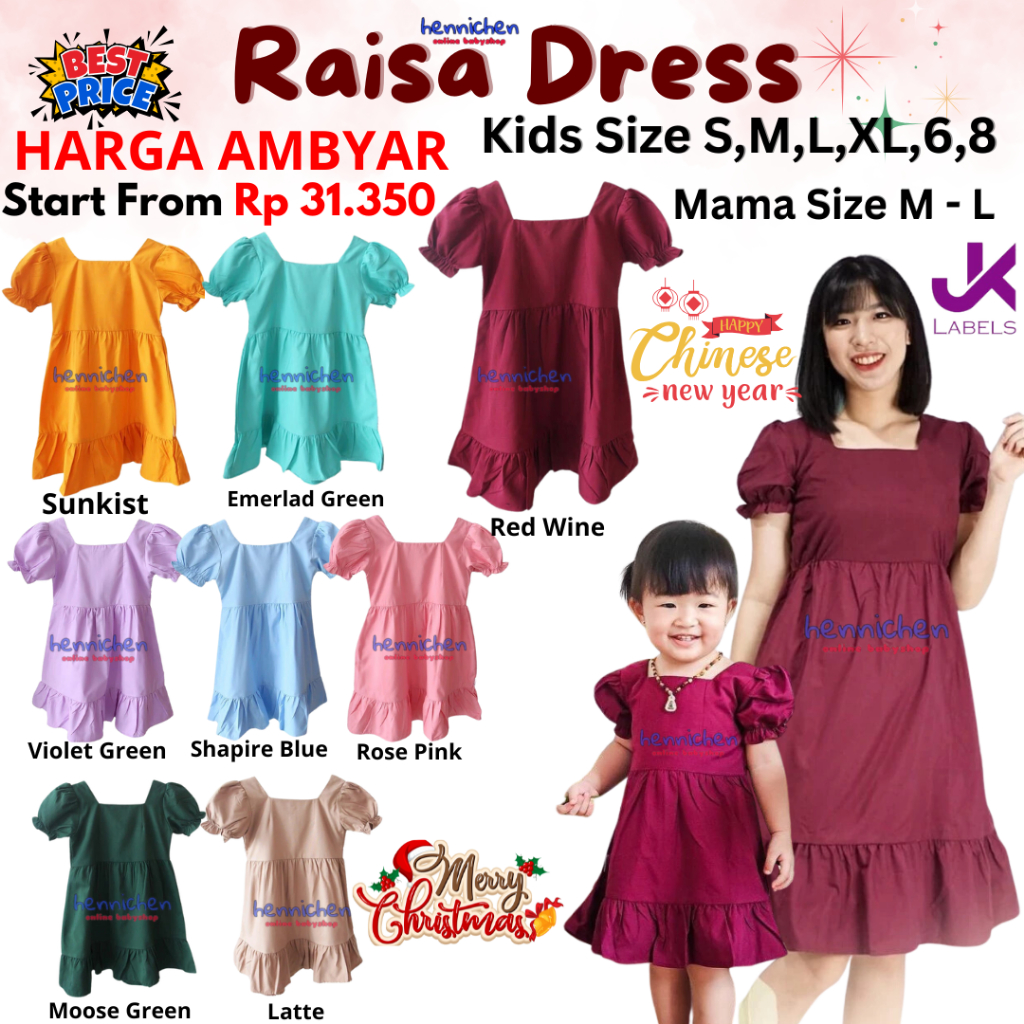 Jual BAJU IMLEK BAJU NATAL SALE HARGA AMBYAR RAISA DRESS PREMIUM DRESS ...