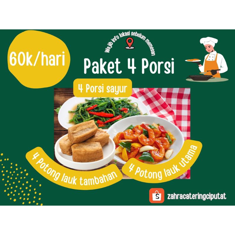 Jual Catering Rantangan Mingguan Paket 4 porsi(5 hari kerja) | Shopee ...