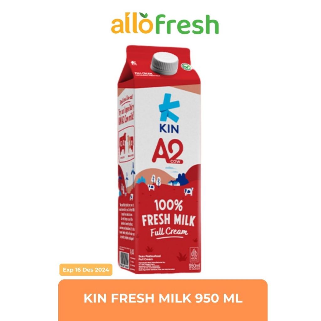 Jual Kin Fresh Milk Full Cream 950 ML (Exp 16 Des 24) | Shopee Indonesia