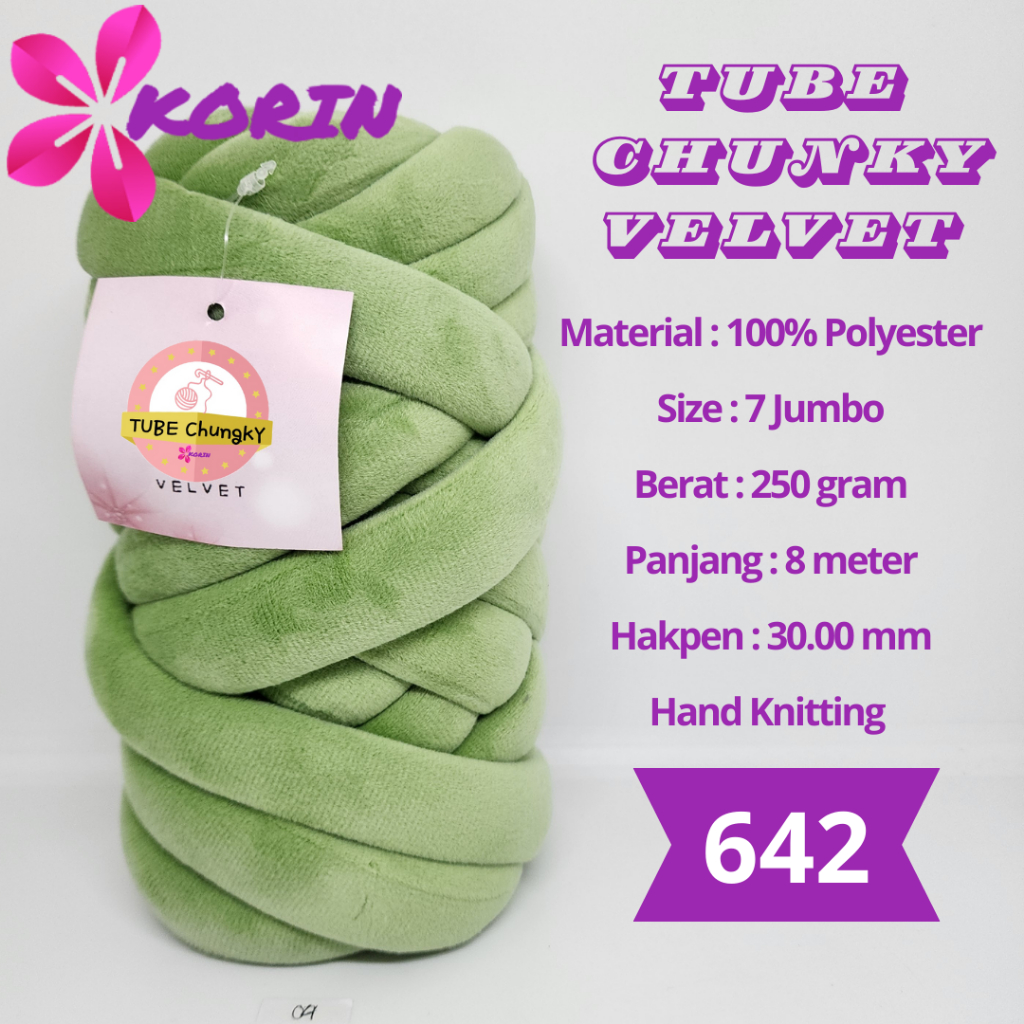 Benang Rajut Tube Chunky Velvet Chunky Yarn Bludru /Chunky Cotton Yarn  Knit Benang Rajut Jumbo Premium Bludru Velvet Halus [250gr]