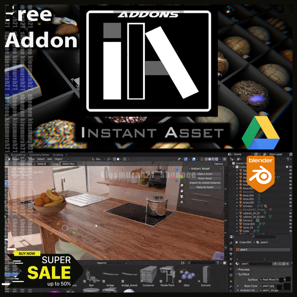 Jual Instant Asset 3D Blender addons Plugin Terbaru Blender 3D | Shopee ...