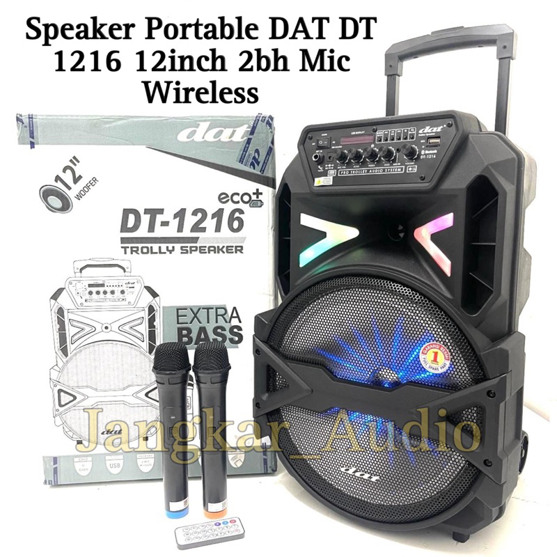 Jual Speaker Portable DAT DT 1216 12inch 2bh Mic Wireless Dat1216 ...