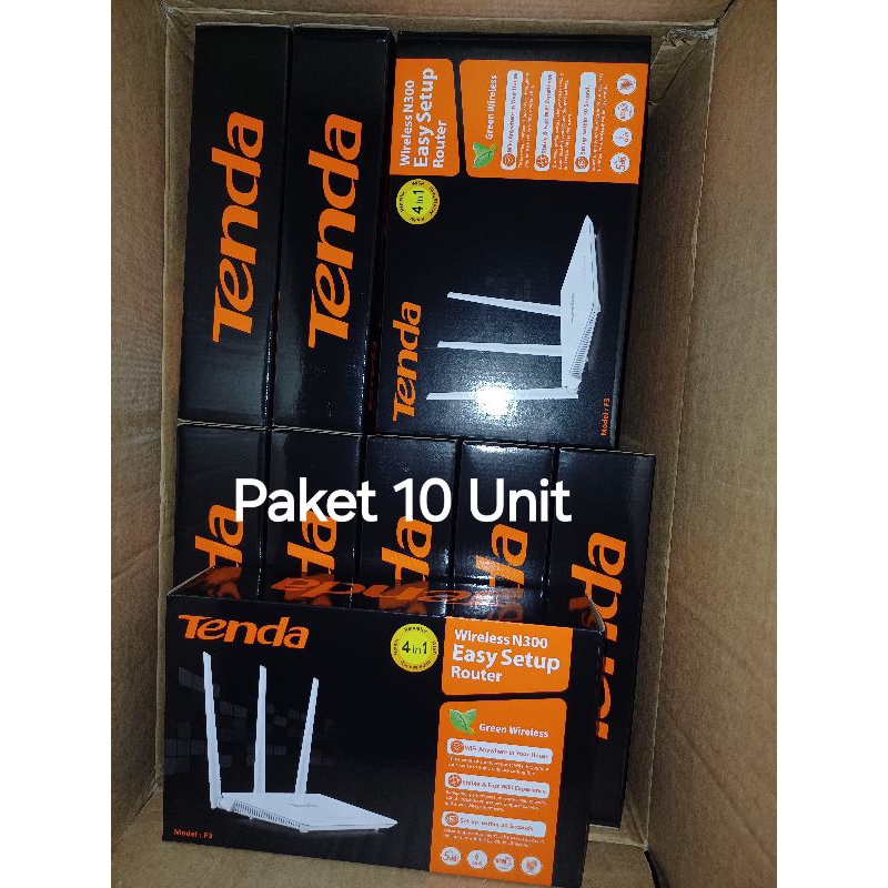 Jual Paket 10 Unit Tenda F3 300 Mbps Easy Setup Router | Shopee Indonesia